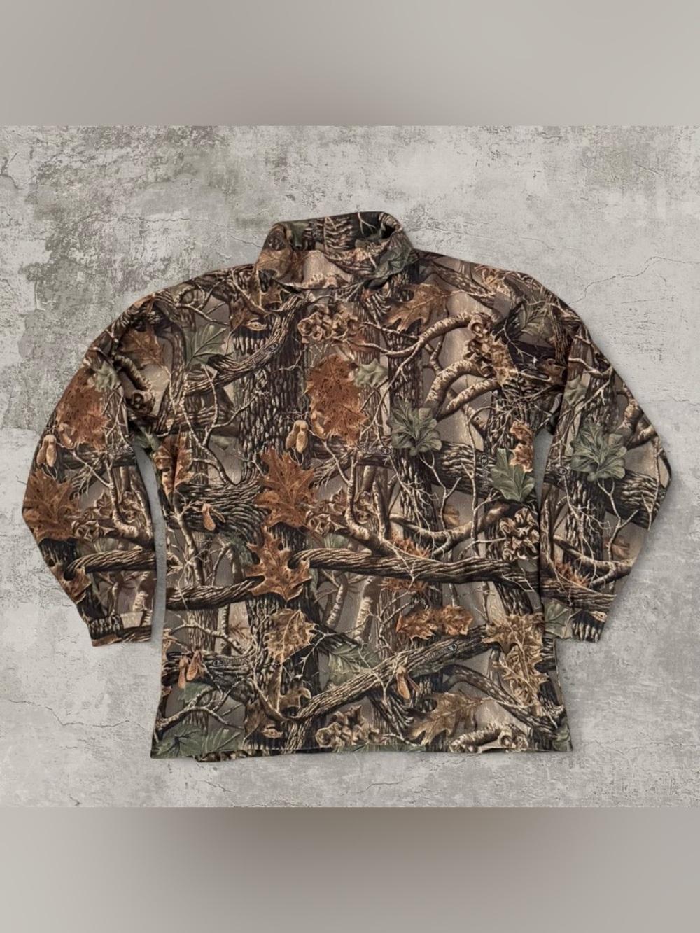 Vintage Cabelas Seclusion 3D camo fleece pullover turtleneck size XL